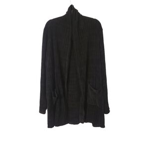Black Velvet Open Cardigan